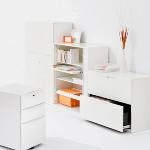 HAWORTH, M-series storage is designed for elegant look and clean aesthetic. It address all office needs with simple