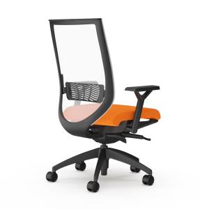 9to5 Seating, Sleek and contemporary, offered in 8 mesh colors, 2 back heights. Suspended foam seat. The high-back version