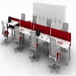 HAWORTH, Workspaces, Planes Height-Adjustable Tables: Crisp, clean lines suit any environment. Adjustable heights support any