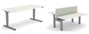 HAWORTH, Planes Value Model tables and benching offer a cost-effective ergonomic solution that enables people to effortlessly